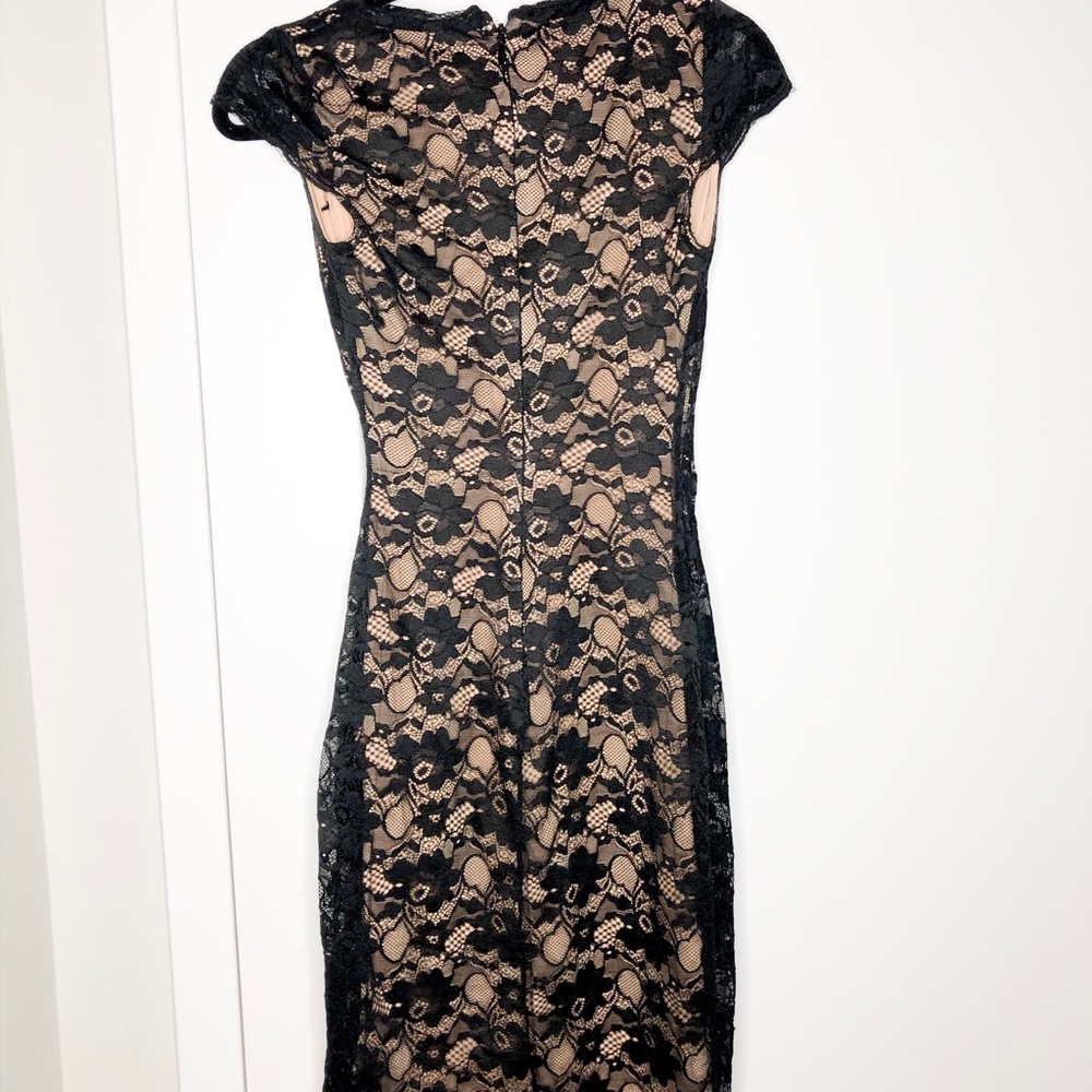 Lace Bebe dress. Black and nude - Picture 5 of 5